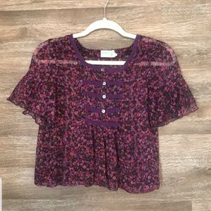 Selena Gomez Sheer Floral Top Size Small